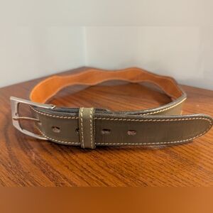 Brushy Creek Vintage green Leather curved Belt Sz 30 Made In The USA